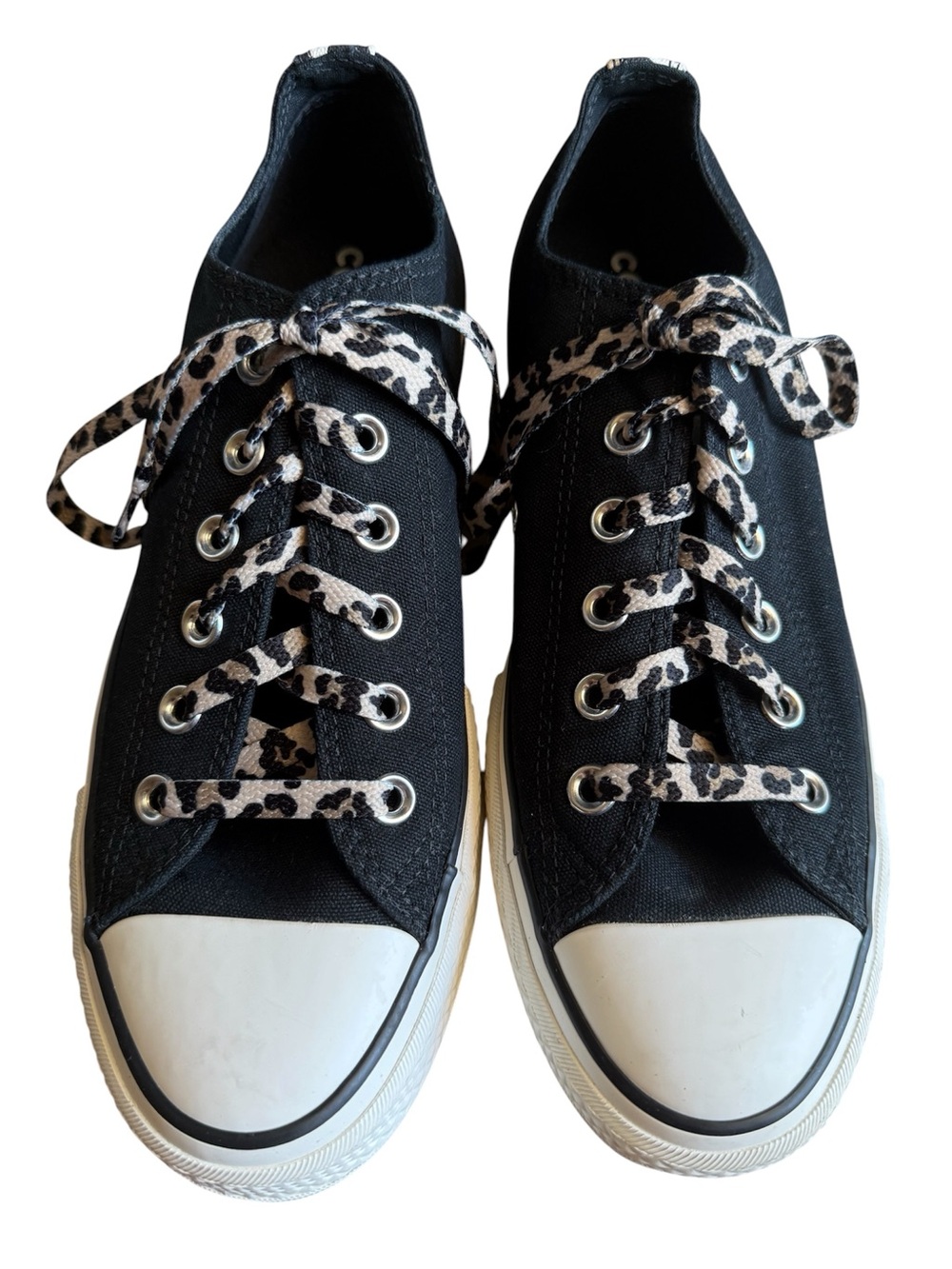 Converse Chuck Taylor Lift All Star Archive with leopard laces in black size 9 - Picture 2 of 15